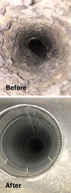 Dryer Vent Cleaning Before & After